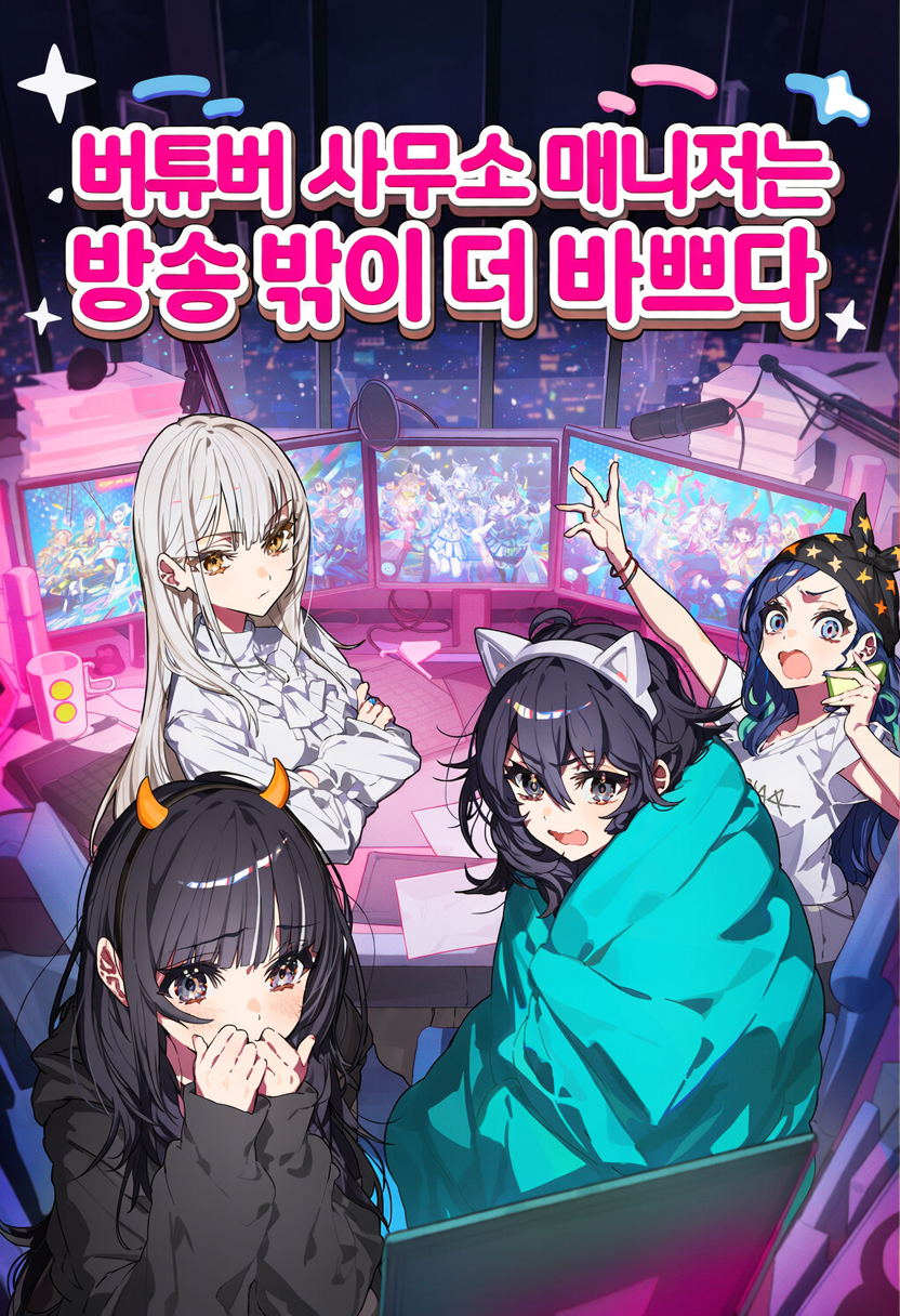 버튜버 사무소 매니저는 방송 밖이 더 바쁘다 표지