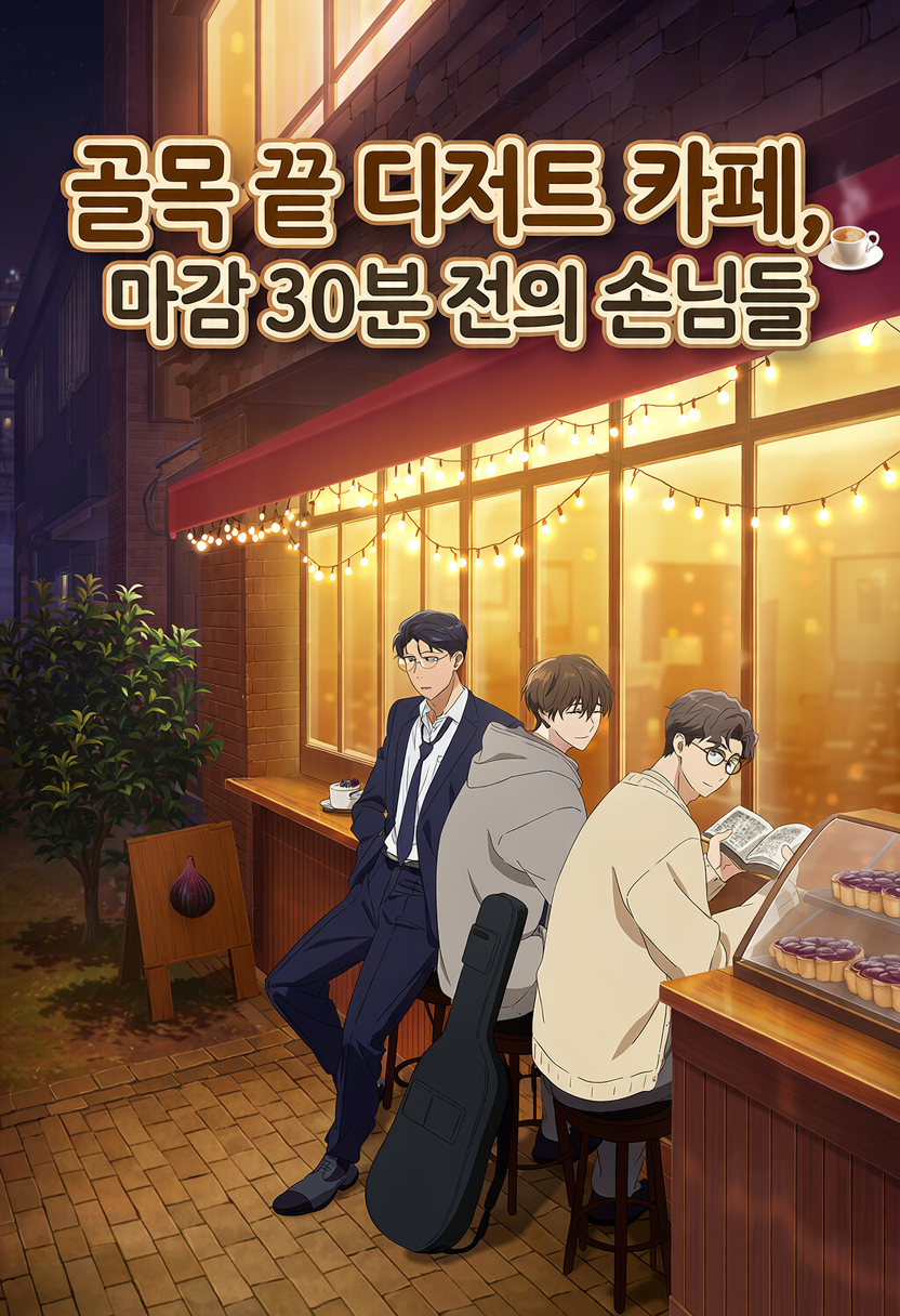 골목 끝 디저트 카페, 마감 30분 전의 손님들 표지